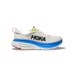 HOKA Bondi 8 men's running shoe in white and blue colorway