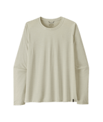 Patagonia Long-Sleeved Capilene Cool Daily Shirt in Dyno White, flat lay view