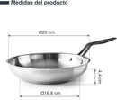 LACOR Padella Origin Acciaio Inossidabile 22cm - Modello 47322