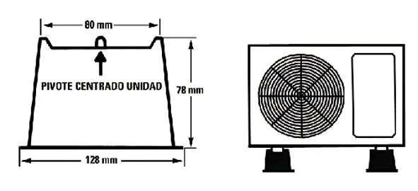 Supporto a terra unità esterna 35cm nero