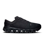 On Cloud X 5 running shoe in all-black colorway, lateral side view on white background