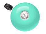 Electra mint green bicycle bell with black striker and chrome center badge