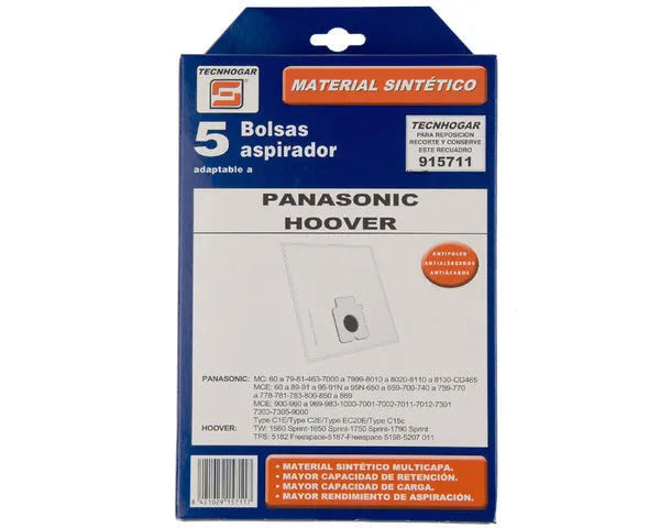 SACCO ASPIRAPOLVERE SINTETICO PANASONIC 5 PEZZI
