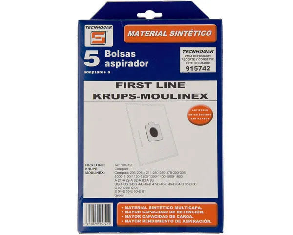 SACCHETTO ASPIRAPOLVERE SINTETICO KRUPS 5 PEZZI