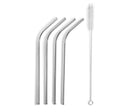LACOR Set 4 pajitas + cepillo Inox 63131