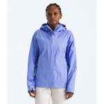 Woman wearing The North Face Venture 2 jacket in purple-blue color