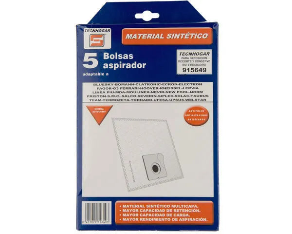 SACCO ASPIRAPOLVERE SINTETICO SOLAC 5 PEZZI