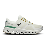 On Cloudrunner 2 men's running shoe in white and sand colorway with signature CloudTec sole