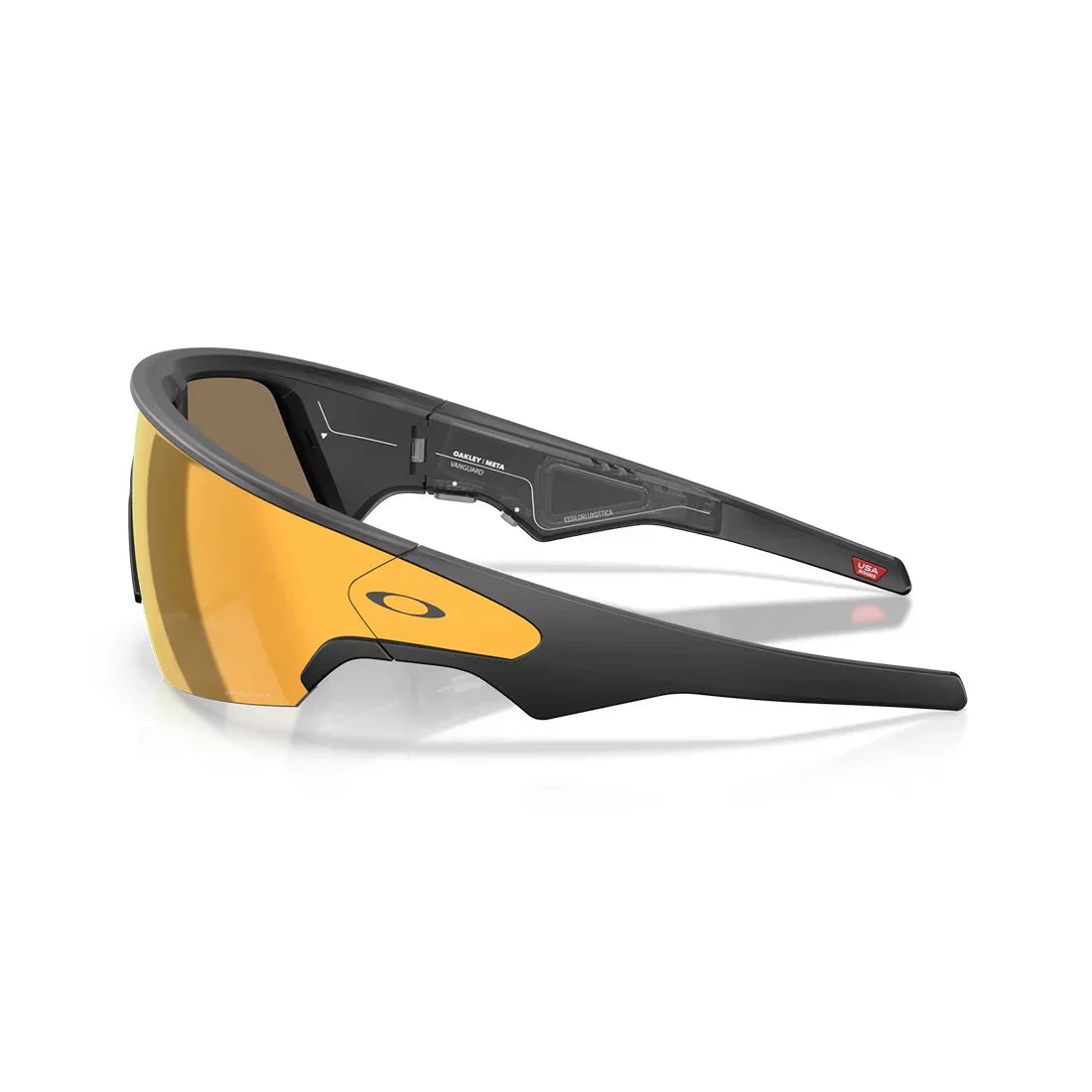 Oakley Meta Vanguard sunglasses with black frame and Prizm 24k gold mirrored lenses