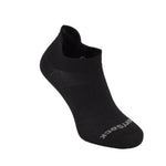 Black Wrightsock Coolmesh II tab length anti-blister running sock on white background