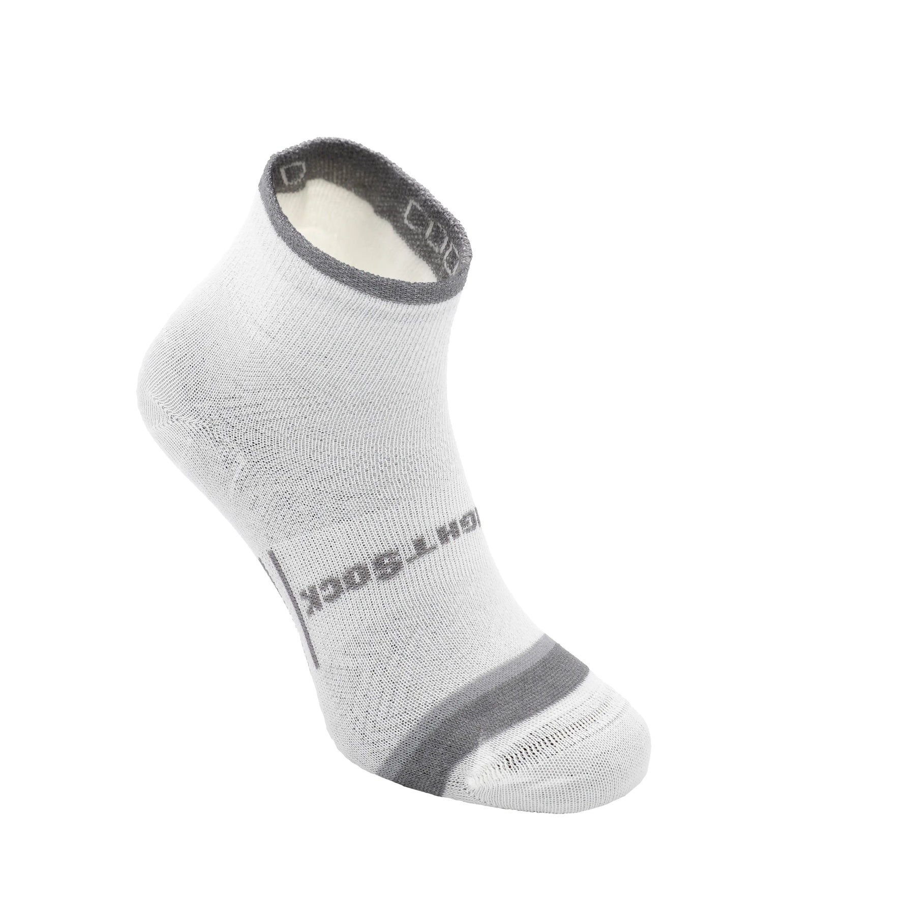Wrightsock Coolmesh II quarter length sock in cloud gray with anti-blister design