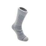 Wrightsock Coolmesh II Crew Anti-Blister sock in pebble grey with geometric pattern