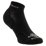 Experia Micro Mini low-cut athletic sock in solid black with white logo text