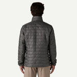 Patagonia Nano Puff Jacket in Forge Grey worn by male model, back view
