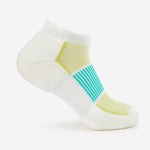 Thorlos 84N Runner Micro Mini women's ankle sock in white with spearmint and teal accents