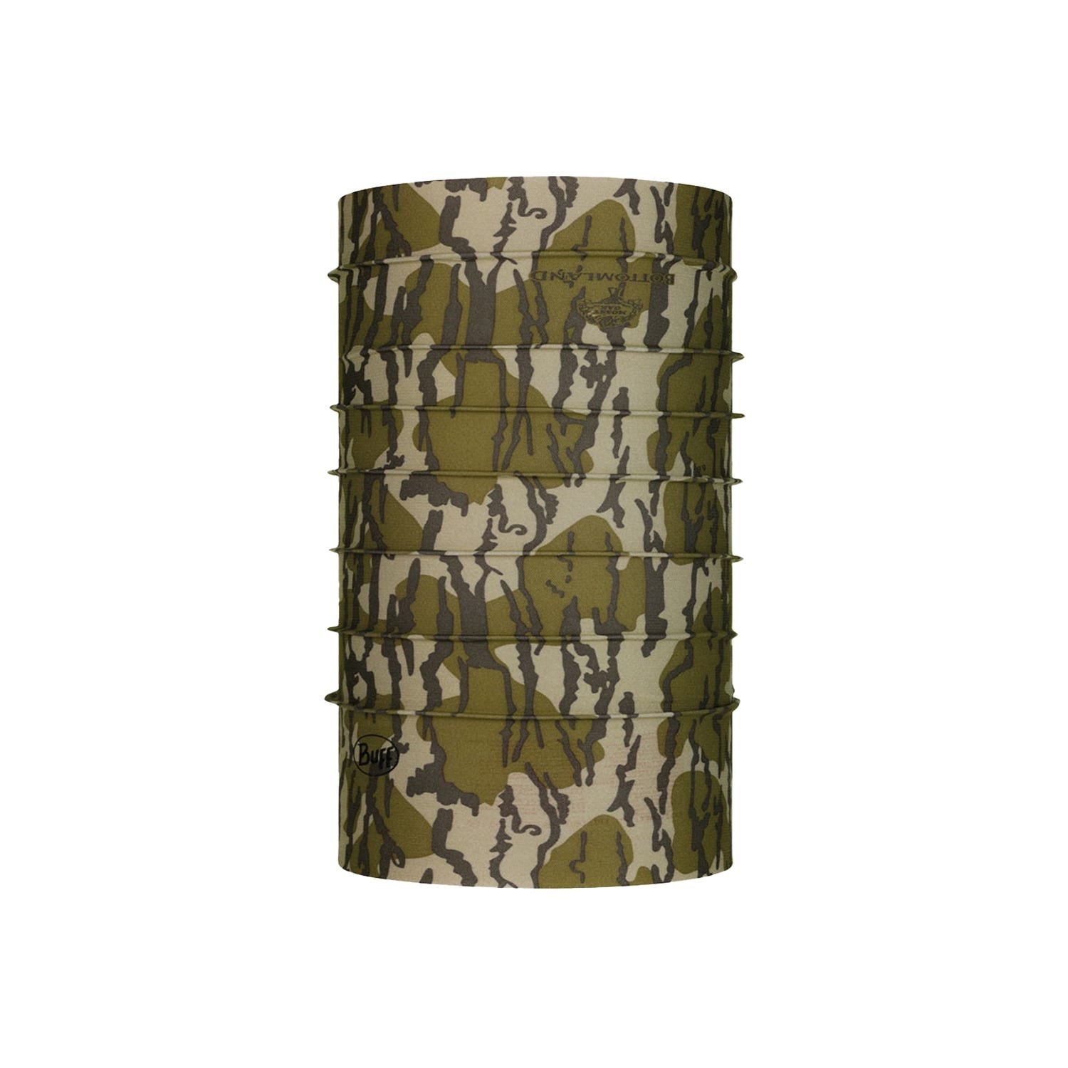 Buff Cool Net UV+ neck gaiter in Mossy Oak Bottomland camouflage pattern