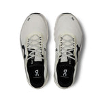 On Cloudmonster 2 running shoes in frost and rock colorway, top view