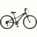 Retrospec Dart 24-inch matte black kids mountain bike with 7-speed gearing