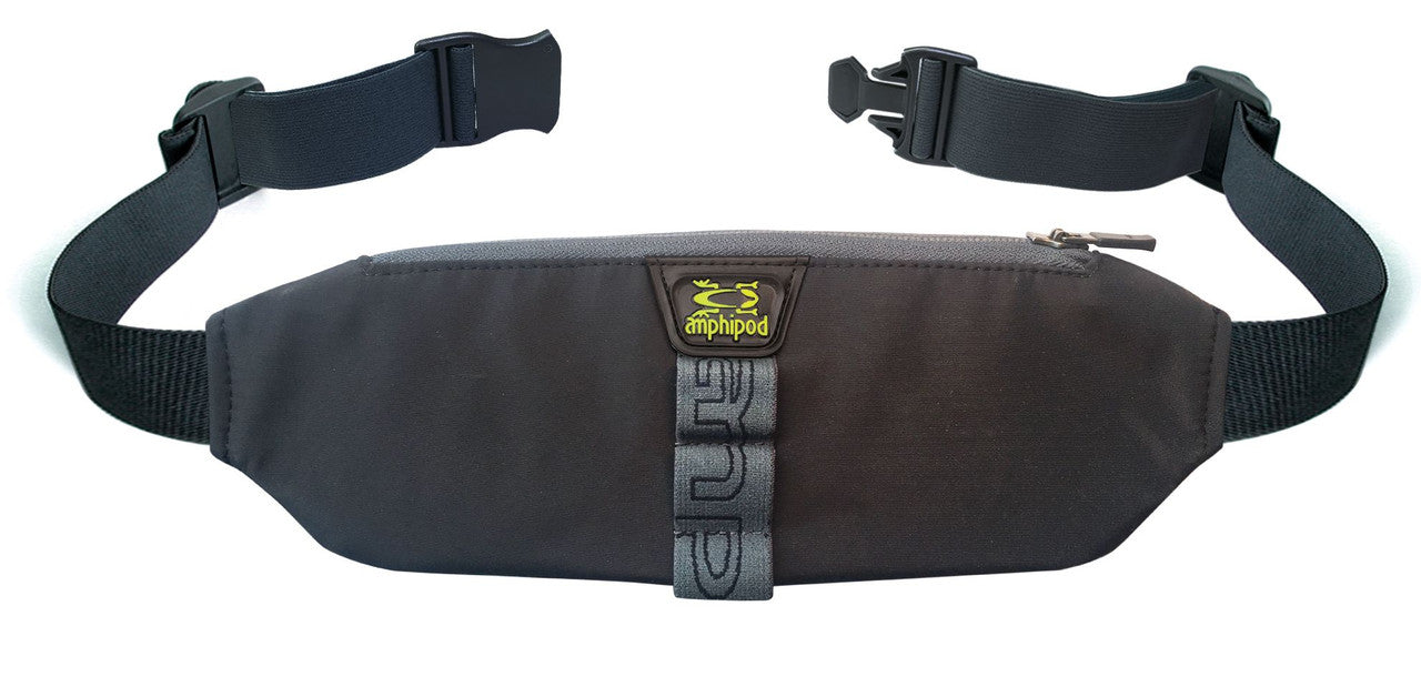 Black Amphipod AirFlow Trail Pack waist pack with adjustable strap on white background
