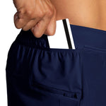 Brooks Sherpa 7 inch 2-in-1 men's running shorts in navy with credit card in pocket