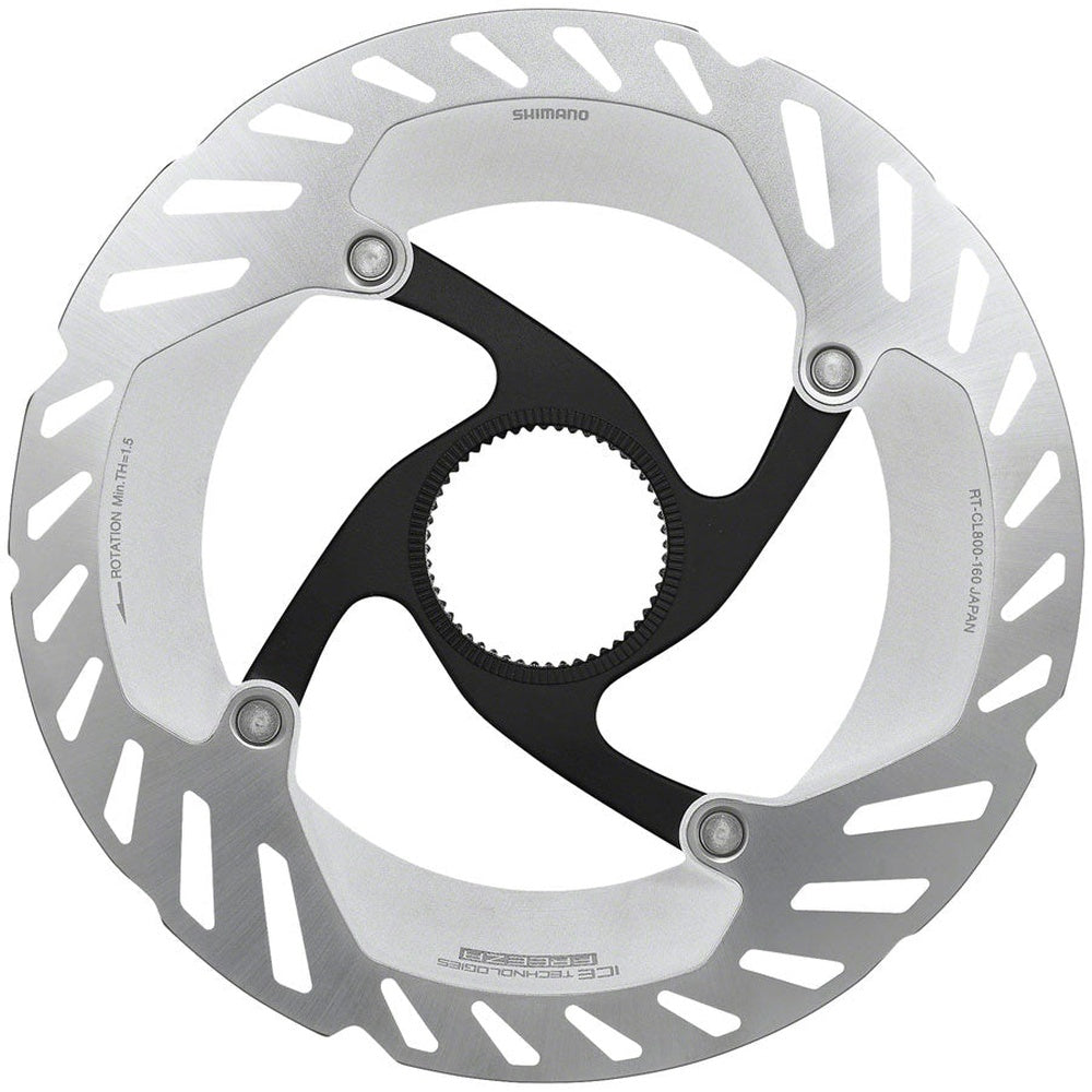 Shimano RT-CL800 Ultegra GRX 160mm Centerlock disc brake rotor silver and black