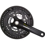 Shimano Alivio FC-T4060 black crankset with triple chainring and protective guard