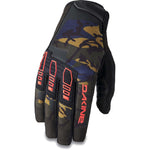 Dakine Cross X Men's mountain bike glove in black camouflage with red logo accents