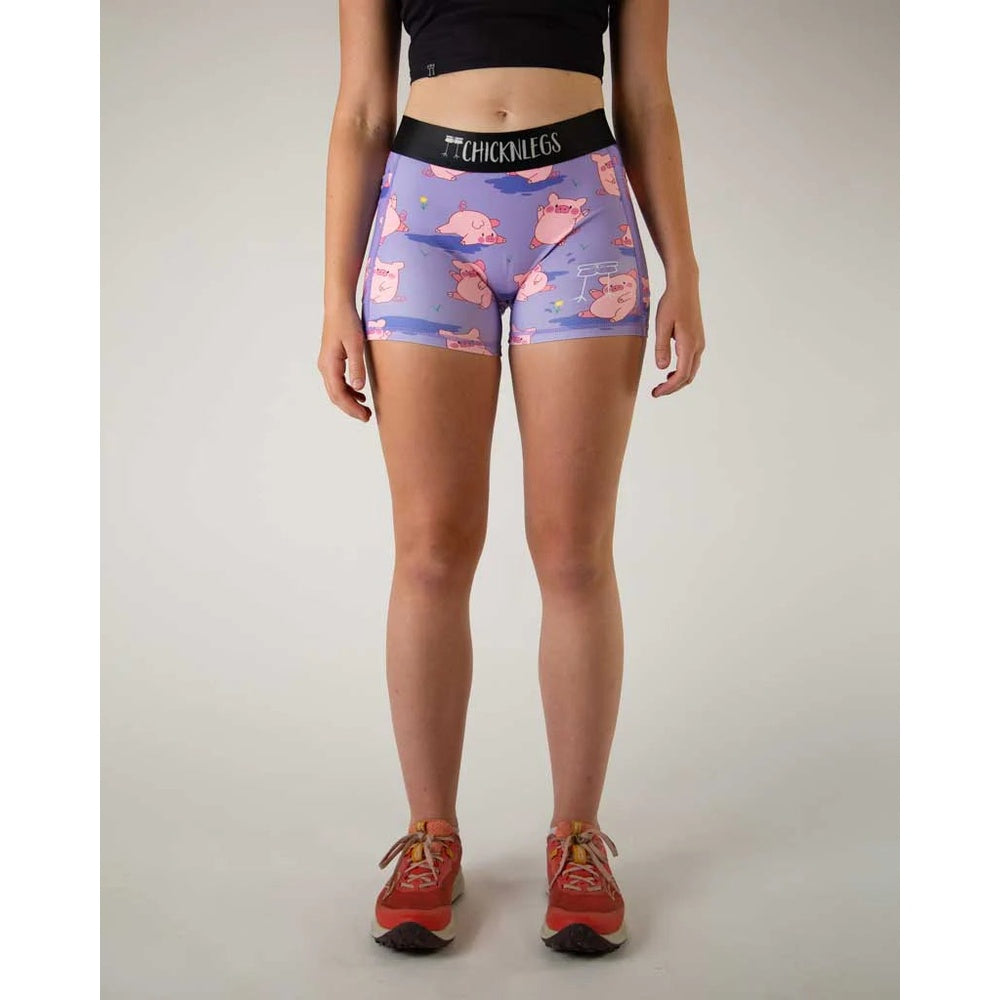 Chicknlegs Women's Piggies 3" Compression Shorts - XS