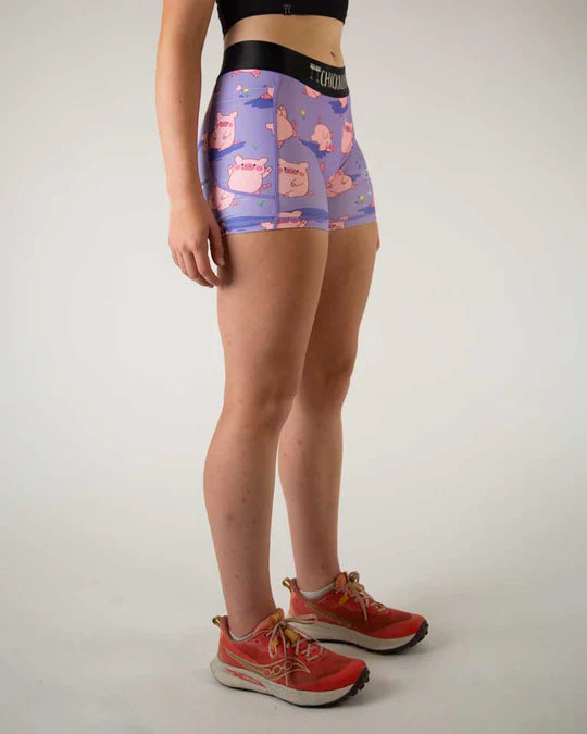 Chicknlegs Women's Piggies 3" Compression Shorts - S