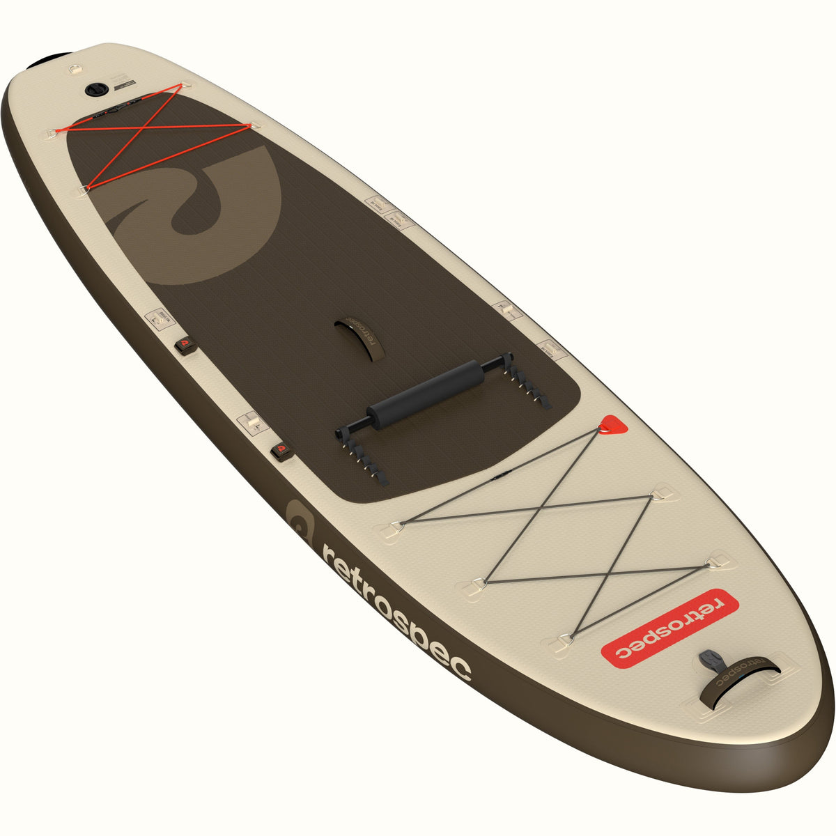 Retrospec Weekender Plus inflatable SUP kayak hybrid paddle board in tan and brown