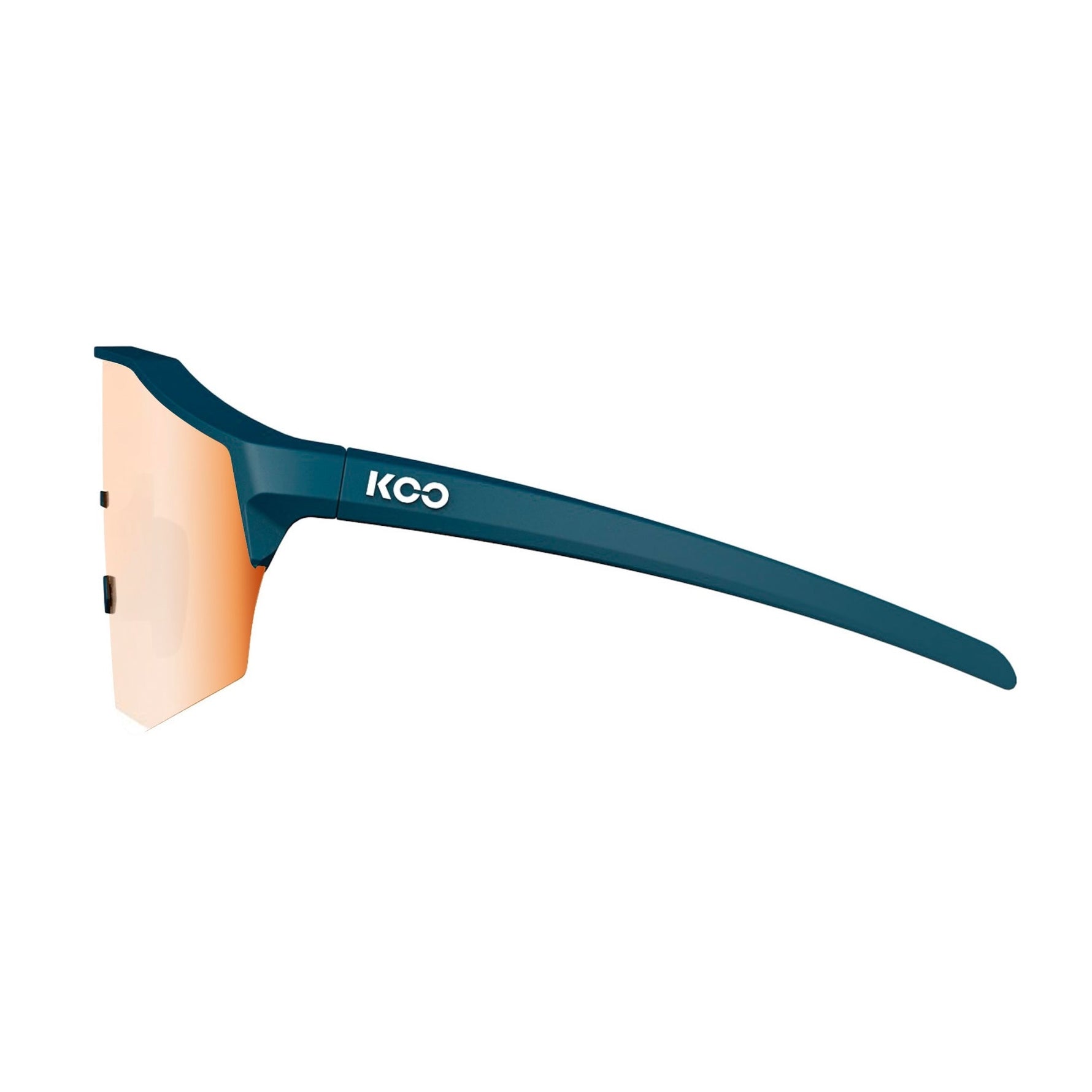 KOO Alibi sunglasses in dark blue matte frame with photochromic orange lens
