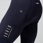Gobik Matt Compact men's bibshort in ultrablue showing leg gripper detail and side panel