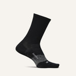 Feetures Elite Ultra Light Mini Crew sock in black with gray cushioning zones