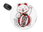 Electra bicycle bell featuring white lucky cat design with Japanese characters