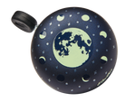 Electra bicycle bell with dark blue lunar celestial design featuring moon phases and stars