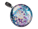 Electra bicycle bell with disco ball mirror tile pattern in purple and blue