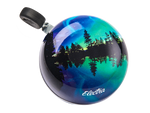 Electra bicycle bell featuring Northern Lights aurora design with silhouetted trees