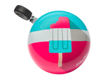 Electra bicycle bell with colorful pop art popsicle design in turquoise and pink