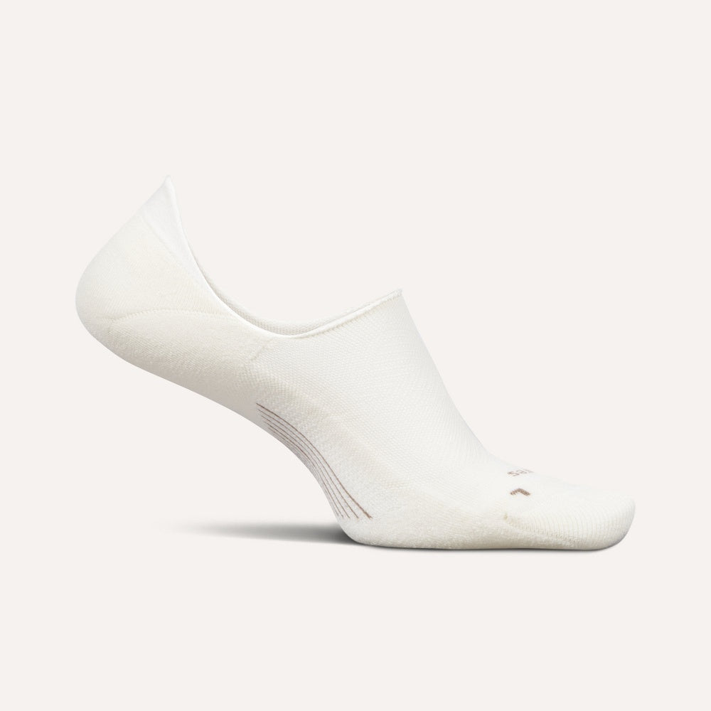 Feetures Elite Light Cushion Invisible no-show sock in ice white color