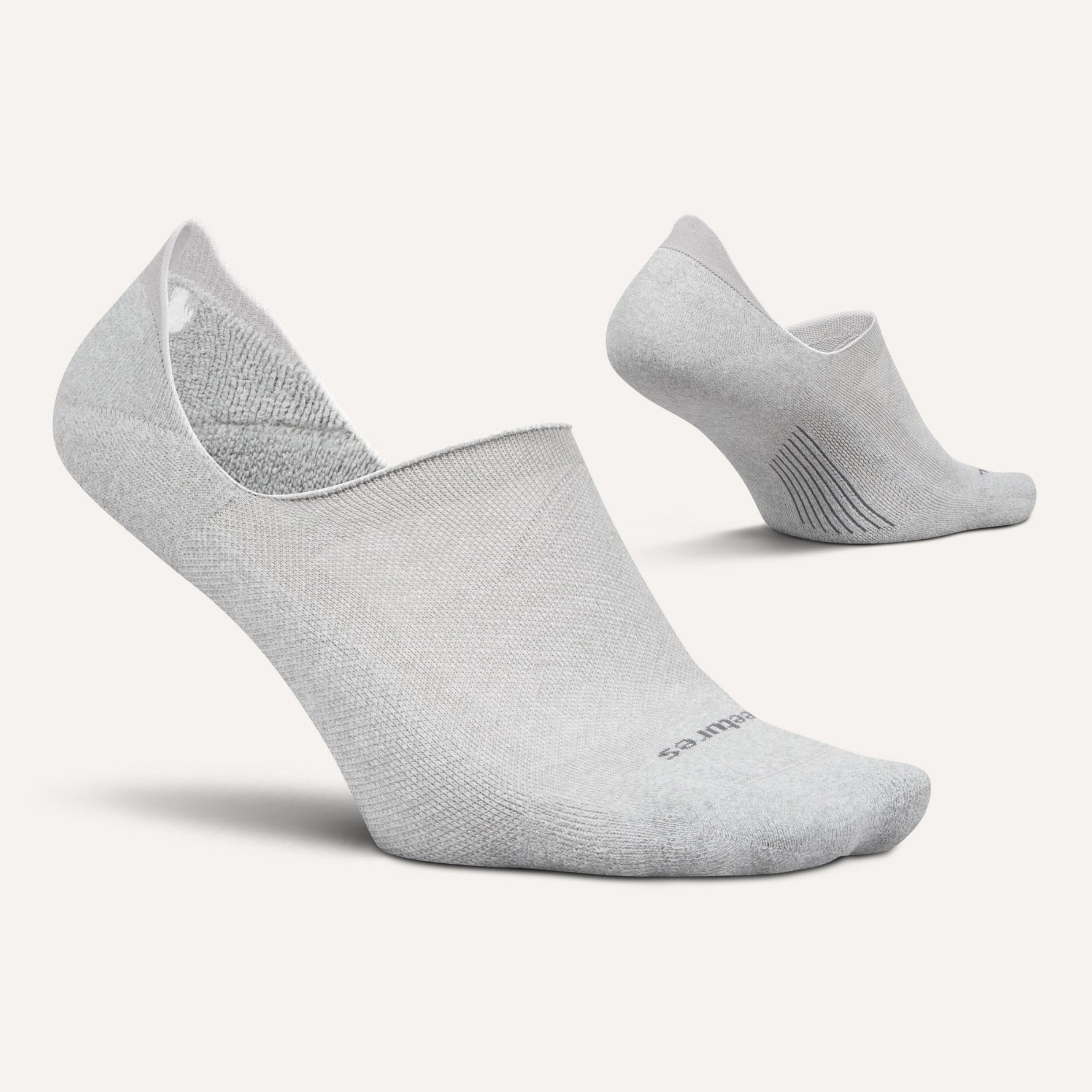 Feetures Elite Light Cushion Invisible no-show socks in light gray Ice color