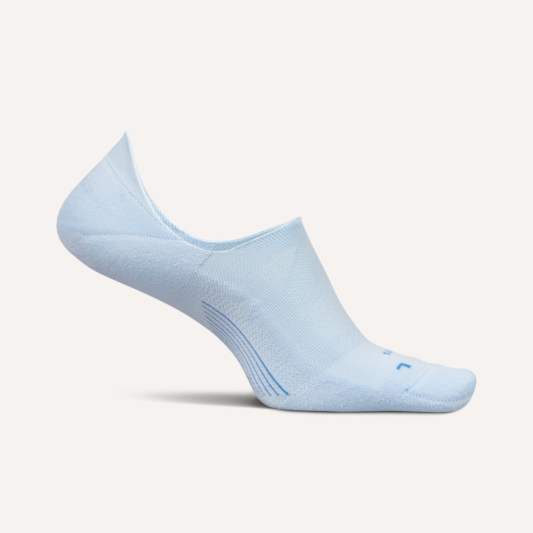 Feetures Elite Light Cushion Invisible no-show sock in ice blue color