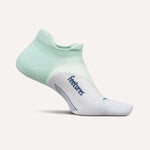 Feetures Elite Light Cushion No-Show Tab sock in Stone Ivy mint green and white