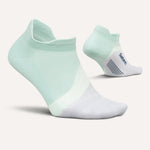 Feetures Elite Light Cushion Tab socks in Stone Ivy mint green and white colorway