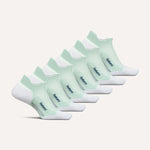 Feetures Elite Max Cushion Tab socks in Stone Ivy mint green, six-pack arrangement