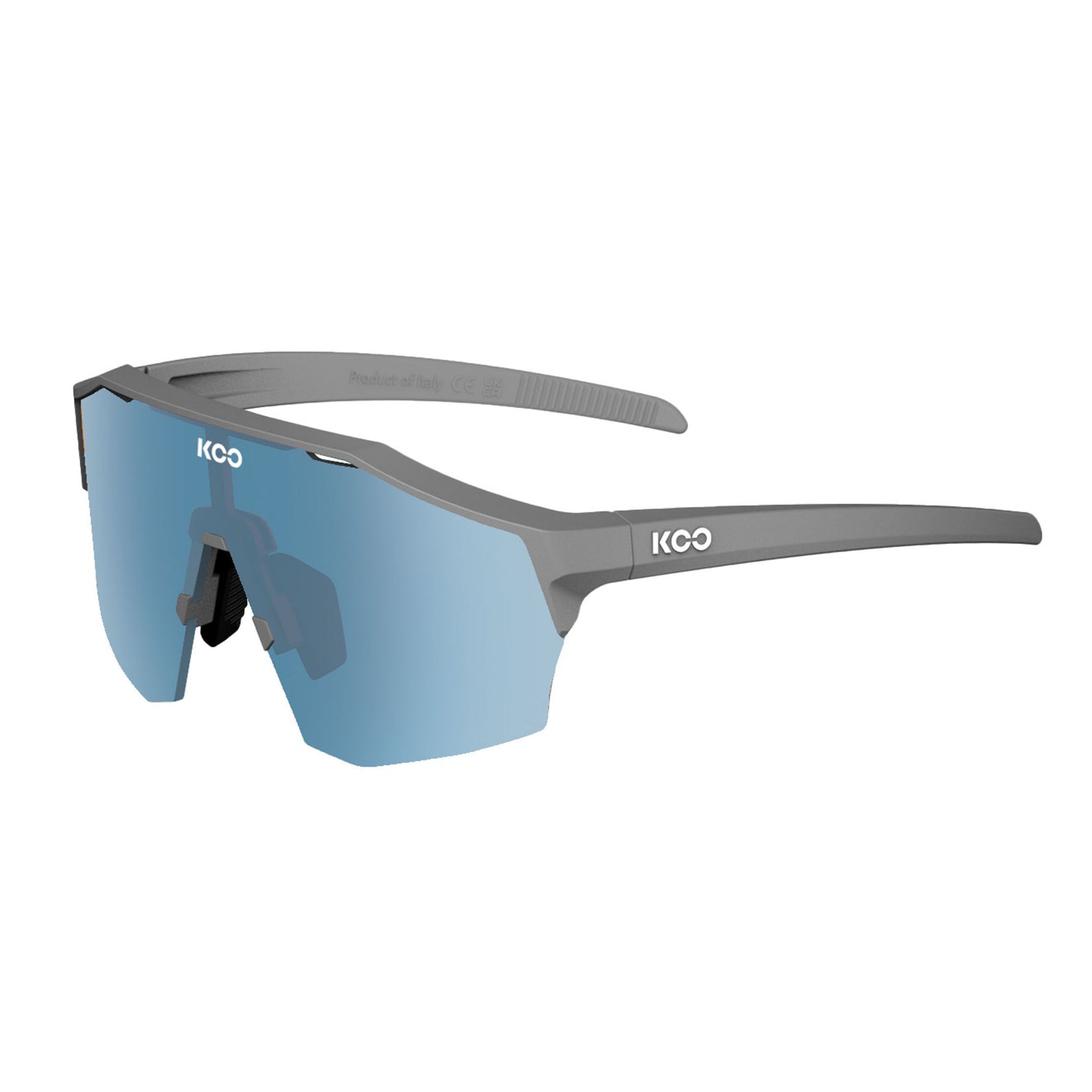 KOO Alibi cycling sunglasses in grey matt with blue mirror lenses