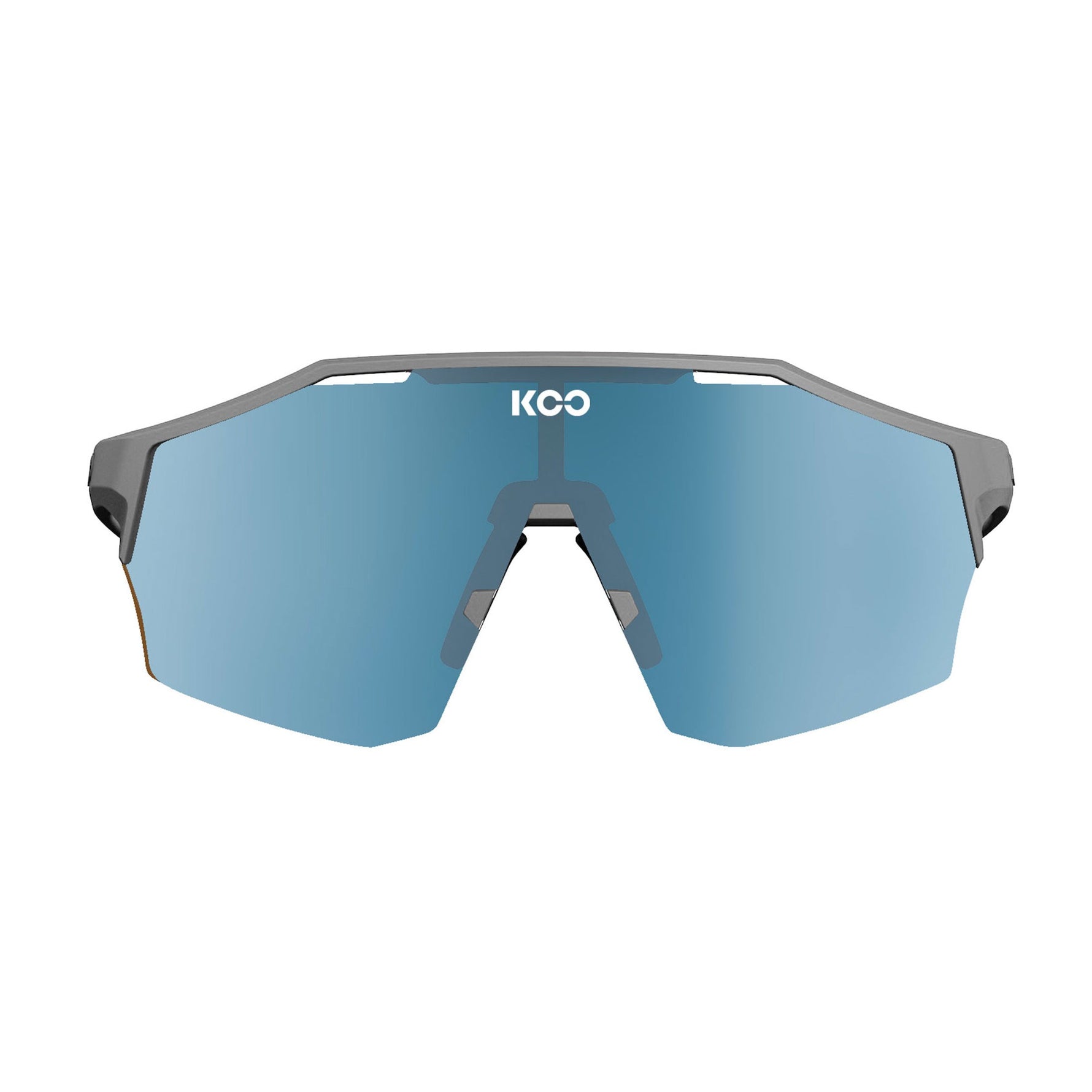KOO Alibi Large cycling sunglasses in grey matte frame with blue mirrored lenses