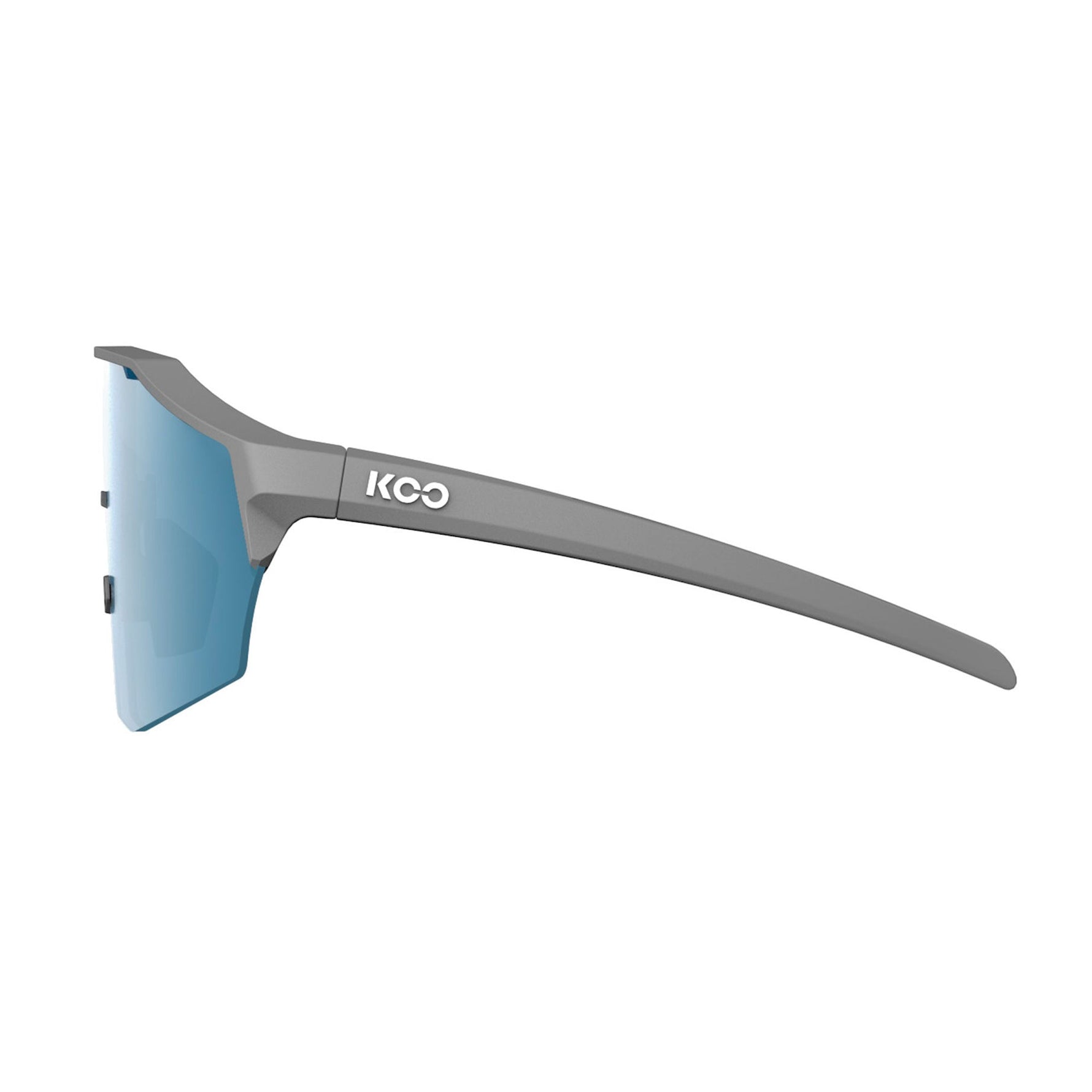 KOO Alibi Large cycling sunglasses in grey matte frame with blue mirror lens