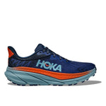 Hoka Challenger ATR 7 men's running shoe in blue with orange and light blue accents