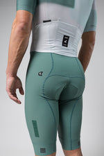 Gobik Aero Brooklyn cycling suit in sage green argonite colorway with white waistband