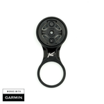 K-EDGE black stem mount with Garmin compatibility showing front view against white background